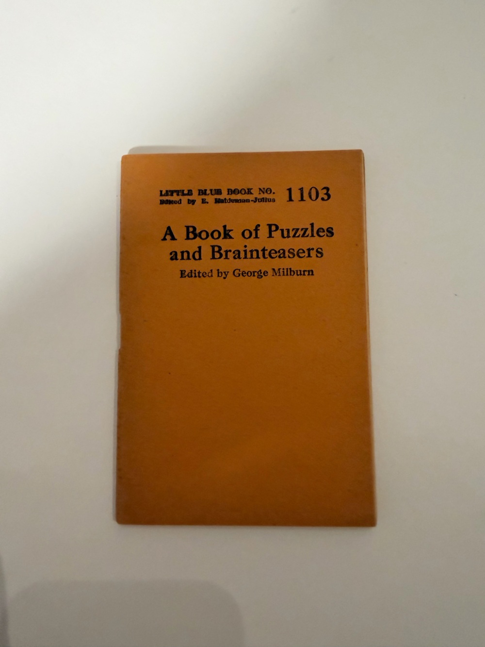 Vintage Little Blue Book No. 1103 A Book of Puzzles and Brainteasers George Milb